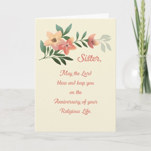 Carte Soeur Anniversaire de la vie religieuse (Devant)