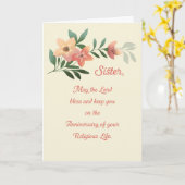 Carte Soeur Anniversaire de la vie religieuse (Fleur jaune)