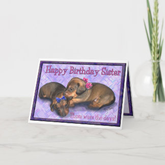 Carte Soeur Anniversaire Deux petites soeurs dachshund