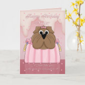 Carte Soeur Anniversaire - Mignonne Chien À Balle  (Fleur jaune)