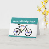 Carte Soeur Anniversaire Motivational Vélo vélo vélo vél (Fleur jaune)