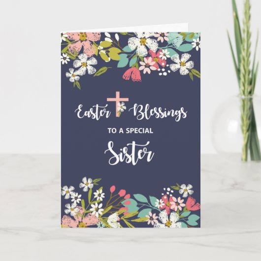 Carte Soeur Bénédiction de Pâques de Jésus-Christ ressus (Devant)