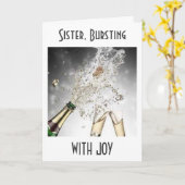 CARTE SOEUR, BRÛLANT AVEC JOIE ET FÊTE POUR (Fleur jaune)
