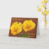 Carte Soeur Cancer Soutien Spring Violette (Fleur jaune)