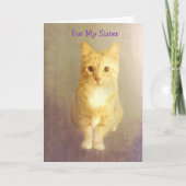 Carte Soeur Cancer Support Cute Chat (Devant)