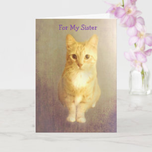 Carte Soeur Cancer Support Cute Chat