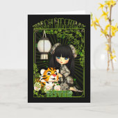 Carte Soeur Cute Anniversaire Avec Lune Chine Poup (Fleur jaune)