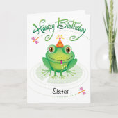 Carte Soeur Cute Grenouille d'anniversaire (Devant)
