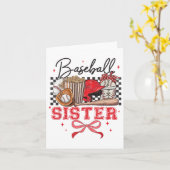 Carte Soeur De Baseball Coquette Bow Plus Grand Ventilat (Fleur jaune)