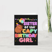 Carte Soeur De Capy Anniversaire Fille Capybara Famille (Devant)