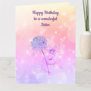 Carte Soeur de joyeux anniversaire