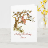 Carte Soeur de joyeux anniversaire (Fleur jaune)