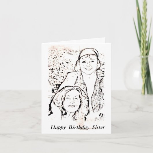 Carte Soeur de joyeux anniversaire (Devant)
