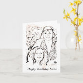 Carte Soeur de joyeux anniversaire (Fleur jaune)