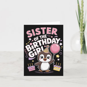 Carte Soeur de la fille qui fête son anniversaire Pesto