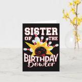 Carte Soeur De L'Anniversaire Bowler Kid Bowling Party (Fleur jaune)