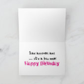 Carte Soeur du 40e anniversaire, rose, texte violet sur  (Intérieur)