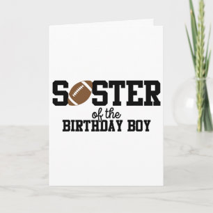 Carte Sœur du garçon d'anniversaire amoureuse de footll