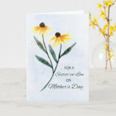 Carte Soeur en Droit Fête des mères Fleurs de cônes de l (Fleur jaune)