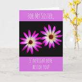 Carte Soeur Encouragement Cancer/Maladie grave (Fleur jaune)