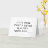 Carte Soeur Est Un Don De Dieu, Anniversaire, Blanc & No (Fleur jaune)