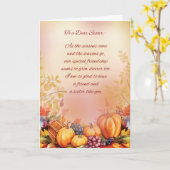 Carte Soeur et ami Thanksgiving Appréciation (Fleur jaune)