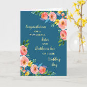 Carte Soeur et Frère en droit Mariage Félicitations (Fleur jaune)