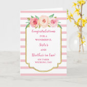 Carte Soeur et Frère en droit Mariage Félicitations (Fleur jaune)