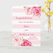 Carte Soeur et Frère en droit Mariage Félicitations (Fleur jaune)