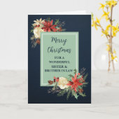 Carte Soeur et Frère Rustique en droit Joyeux Noël (Fleur jaune)