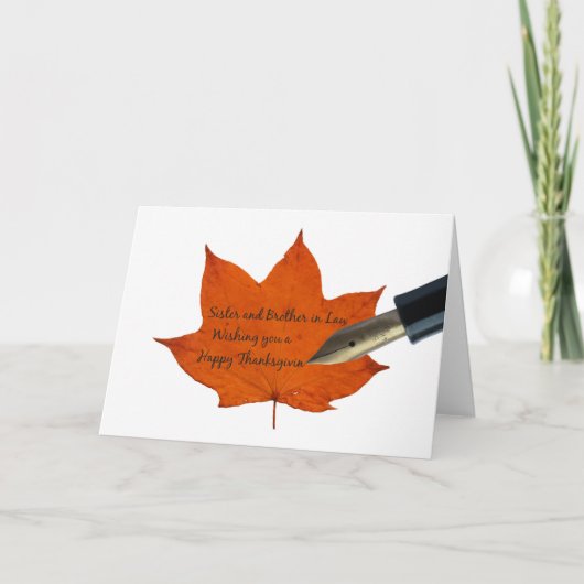 Carte Soeur Et Mari Thanksgiving (Devant)