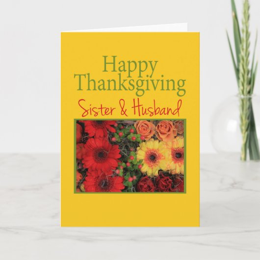 Carte Soeur Et Mari Thanksgiving (Devant)