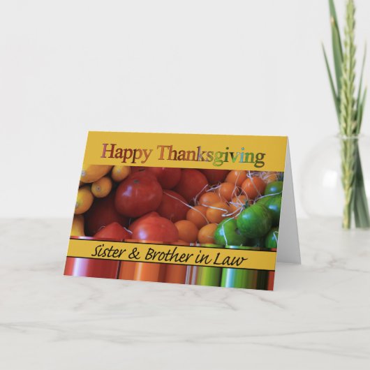 Carte Soeur Et Mari Thanksgiving (Devant)