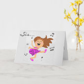 CARTE "SOEUR" FAIT LA BONNE DANSE POUR VOTRE ANNIVERSAIR (Fleur jaune)