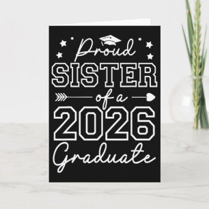 Carte Sœur fière d'un étudiant de la promotion 2026 en d
