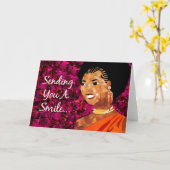 Carte Soeur Fille - Vous Envoyer Un Sourire (BLANC) (Fleur jaune)