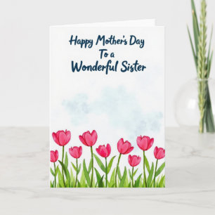 Carte sœur Fleurs roses