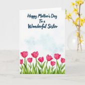 Carte sœur Fleurs roses (Fleur jaune)