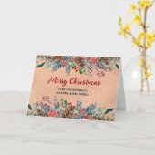 Carte Soeur Florale Rustique & Famille Joyeux Noël (Fleur jaune)