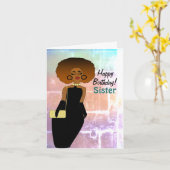 Carte Soeur Funny Afro-Américain Joyeux Anniversaire (Fleur jaune)