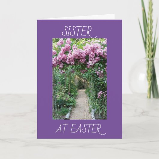 CARTE **SOEUR** JARDIN, BEAUCOUP D'AMOUR HAPPY EASTER CA (Devant)
