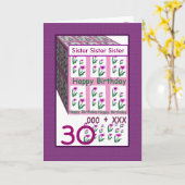 Carte SOEUR - Joyeux 30e anniversaire (Fleur jaune)