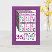 Carte SOEUR - Joyeux 36ème anniversaire (Fleur jaune)