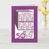 Carte SOEUR Joyeux 50e anniversaire (Fleur jaune)