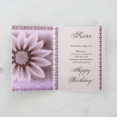 Carte SOEUR - Joyeux 75ème anniversaire - Fleur LAVENDER (Intérieur)
