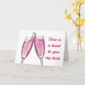 CARTE **SOEUR JUMELLE**  VOTRE VOEUX D'ANNIVERSAIRE ET P (Fleur jaune)