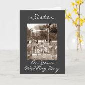 CARTE SOEUR LE JOUR DU MARIAGE (Fleur jaune)