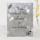 Carte Soeur personnalisée Anniversaire (Fleur jaune)
