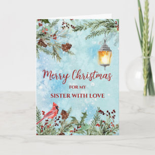 Carte Soeur Russe Aquarelle Joyeux Noël