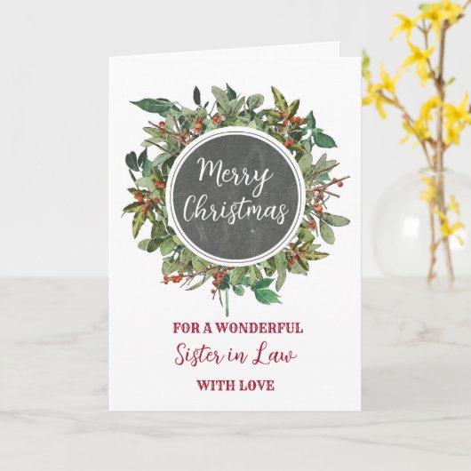 Carte Soeur rustique en droit Classmate Joyeux Noël (Fleur jaune)